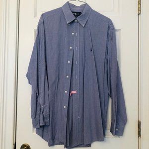 Ralph Lauren Mens Size 17 Button Down Dress Shirt